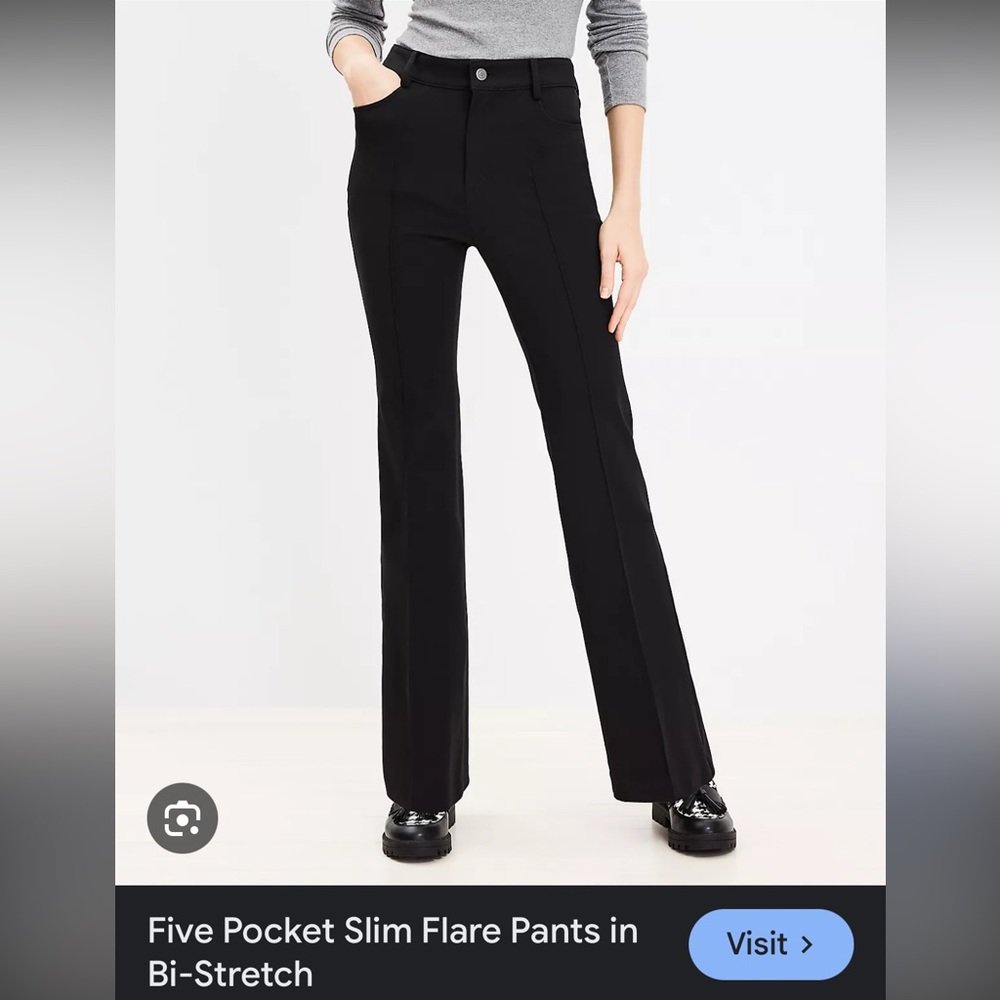 Loft black slim flare pants size 4 flare trouser NWT